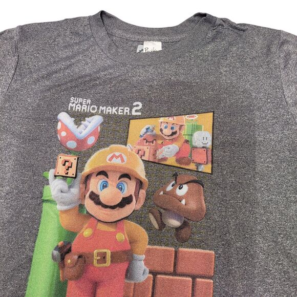 Super Mario Brothers 2 - Nintendo - Short Sleeve Tee - Gray - Size Large - Picture 4 of 7